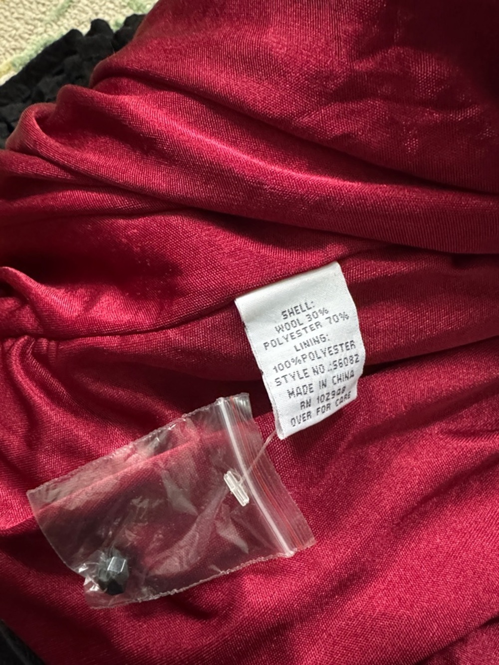 Tulle wool blend witchy Gothic short crimson lined dress m - Picture 8 of 8